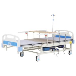 Manual Nursing Bed with Crank Safety, Comfort & Durability
